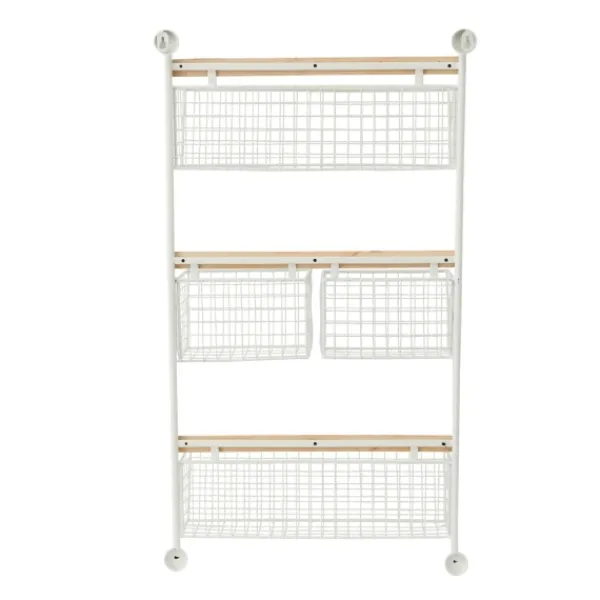 Wall Storage-Kirkland's Home Metal 4-Basket Wall Shelf White