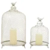 Lanterns-Kirkland's Home Metal Bird Cage Cloche Lanterns, Set Of 2 Silver
