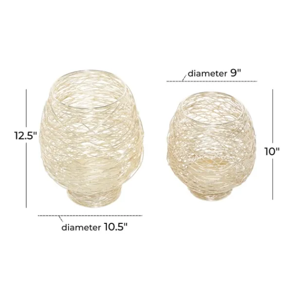 Candle Holders-Kirkland's Home Metal Bird'S Nest Votive Holders, Set Of 2 Gold