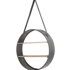 Shelves-Kirkland's Home Metal Circle Wall Shelf With Leather Strap