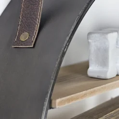 Shelves-Kirkland's Home Metal Circle Wall Shelf With Leather Strap