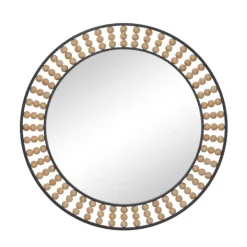 Decorative Mirrors-Kirkland's Home Metal Coen Bohemian Wall Mirror Black