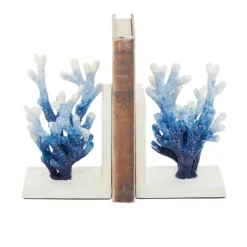 Decorative Accents-Kirkland's Home Metal Coral Bookends, Set Of 2 Blue