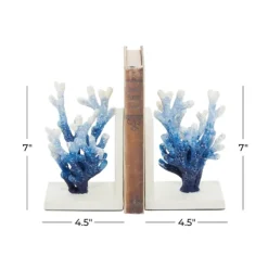 Decorative Accents-Kirkland's Home Metal Coral Bookends, Set Of 2 Blue