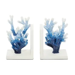 Decorative Accents-Kirkland's Home Metal Coral Bookends, Set Of 2 Blue
