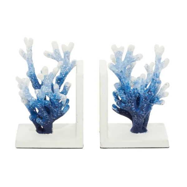 Decorative Accents-Kirkland's Home Metal Coral Bookends, Set Of 2 Blue