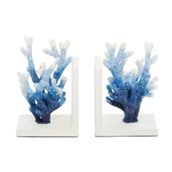 Decorative Accents-Kirkland's Home Metal Coral Bookends, Set Of 2 Blue