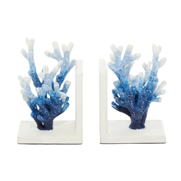 Decorative Accents-Kirkland's Home Metal Coral Bookends, Set Of 2 Blue