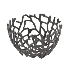 Decorative Bowls & Jars-Kirkland's Home Metal Coral Frame Bowls, Set Of 2 Black