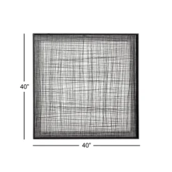 Wall Plaques-Kirkland's Home Metal Crosshatch Mesh Framed Wall Sculpture Black