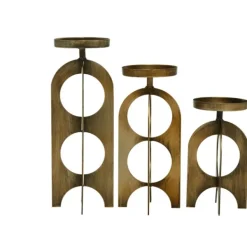Candle Holders-Kirkland's Home Metal Cutout Candle Holders, Set Of 3 Gold