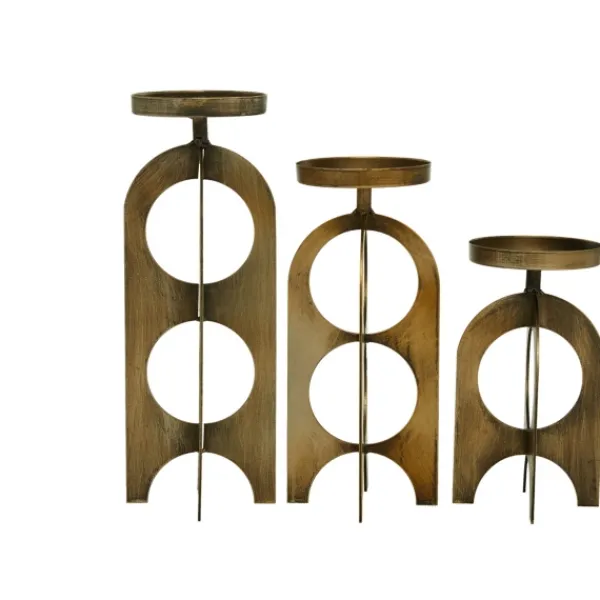 Candle Holders-Kirkland's Home Metal Cutout Candle Holders, Set Of 3 Gold