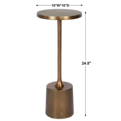 Accent & End Tables-Kirkland's Home Metal Cylinder Base Cocktail Table Gold
