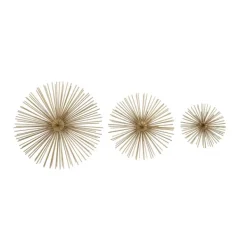 Wall Plaques-Kirkland's Home Metal Disc Starburst Wall Plaques, Set Of 3 Gold