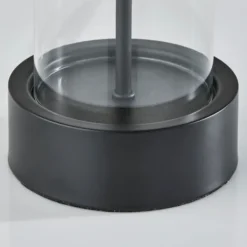 Table Lamps-Kirkland's Home Metal Dome And Clear Glass Table Lamp Black