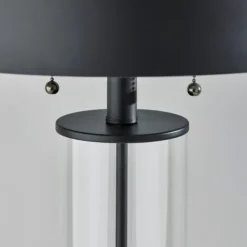 Table Lamps-Kirkland's Home Metal Dome And Clear Glass Table Lamp Black