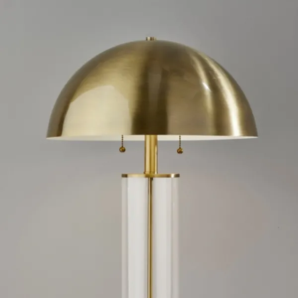 Table Lamps-Kirkland's Home Metal Dome And Clear Glass Table Lamp Gold