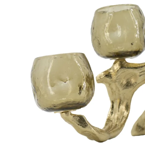 Candle Holders-Kirkland's Home Metal Driftwood Votive Candle Holder Gold