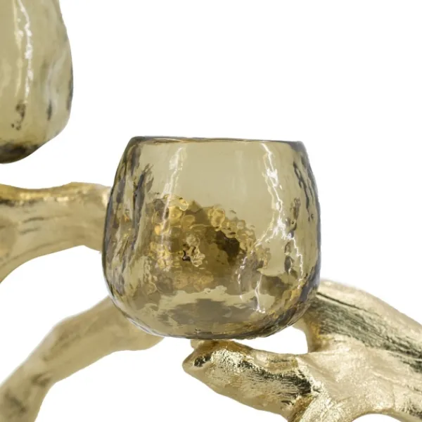 Candle Holders-Kirkland's Home Metal Driftwood Votive Candle Holder Gold