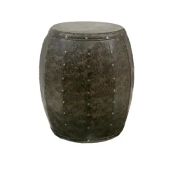 Accent & End Tables-Kirkland's Home Metal Drum Kagen Accent Table Black