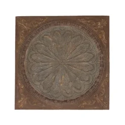 Wall Plaques-Kirkland's Home Metal Floral Medallion Wall Plaque Brown