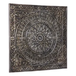 Wall Plaques-Kirkland's Home Metal Floral Scrollwork Wall Plaque Silver