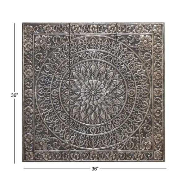 Wall Plaques-Kirkland's Home Metal Floral Scrollwork Wall Plaque Silver