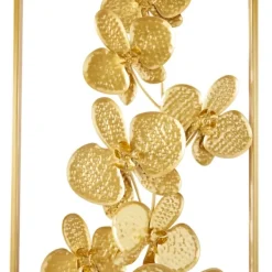 Wall Plaques-Kirkland's Home Metal Floral Wall Plaques, Set Of 2 Gold