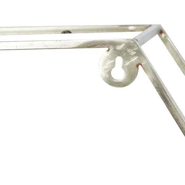Shelves-Kirkland's Home Metal Frame And White Marble Wall Shelf Silver