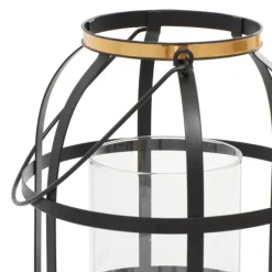 Lanterns-Kirkland's Home Metal Frame Lanterns, Set Of 2 Black