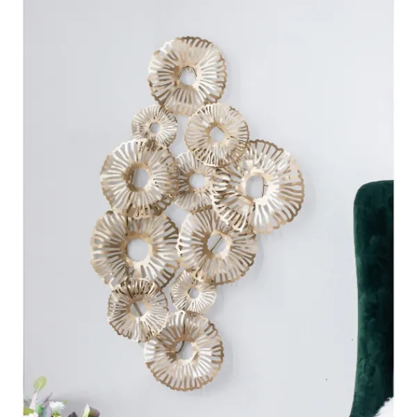Wall Plaques-Kirkland's Home Metal Geometric Coral Clusters Wall Plaque Gold