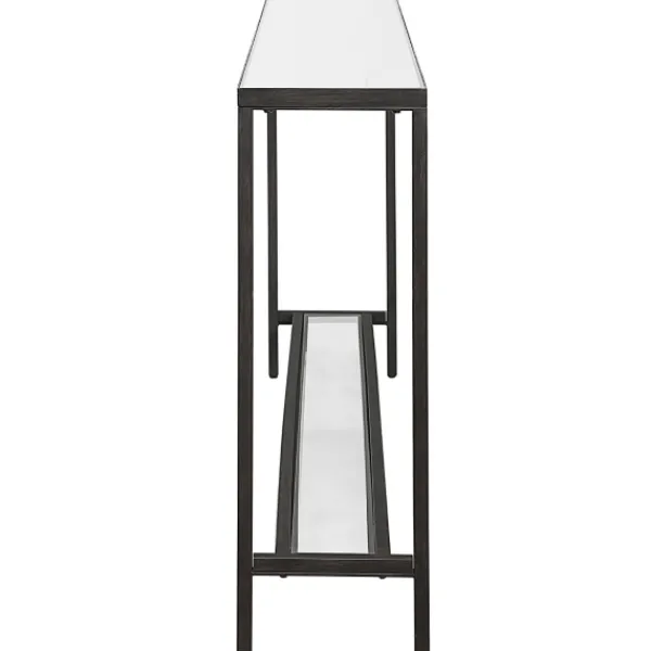 Console Tables-Kirkland's Home Metal Glass Top Console Table Black