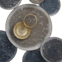 Wall Plaques-Kirkland's Home Metal Hammered Discs Wall Plaque Blue/Gray