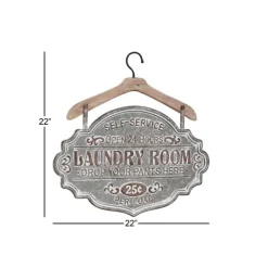 Wall Quotes & Signs-Kirkland's Home Metal Laundry Room Wall Plaque Gray