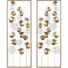 Wall Plaques-Kirkland's Home Metal Leaves Framed Wall Plaques, Set Of 2 Gold