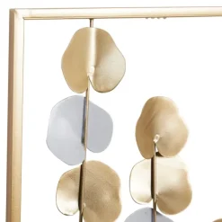 Wall Plaques-Kirkland's Home Metal Leaves Framed Wall Plaques, Set Of 2 Gold