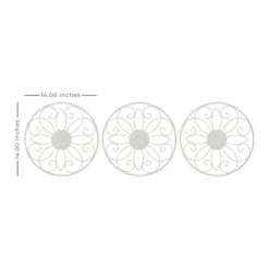 Wall Plaques-Kirkland's Home Metal Medallion Wall Plaques, Set Of 3 White