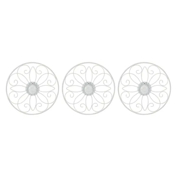 Wall Plaques-Kirkland's Home Metal Medallion Wall Plaques, Set Of 3 White