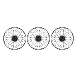 Wall Plaques-Kirkland's Home Metal Medallion Wall Plaques, Set Of 3 Black