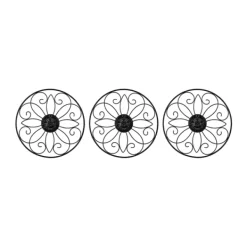 Wall Plaques-Kirkland's Home Metal Medallion Wall Plaques, Set Of 3 Black