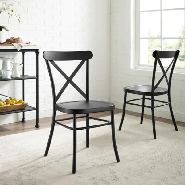 Dining Chairs-Kirkland's Home Metal Melody Dining Chairs, Set Of 2 Black