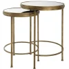 Accent & End Tables-Kirkland's Home Metal Mirror Top 2-Pc. Nesting Side Table Set Gold