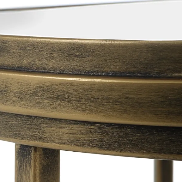Accent & End Tables-Kirkland's Home Metal Mirror Top 2-Pc. Nesting Side Table Set Gold