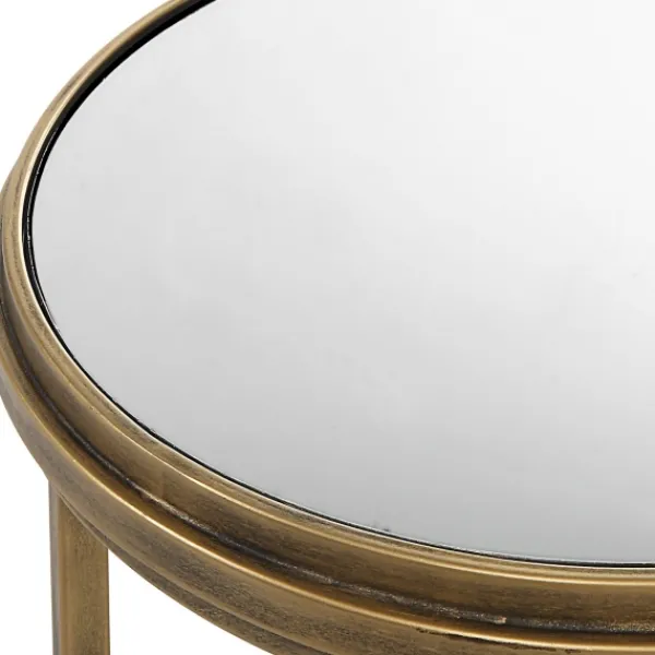 Accent & End Tables-Kirkland's Home Metal Mirror Top 2-Pc. Nesting Side Table Set Gold