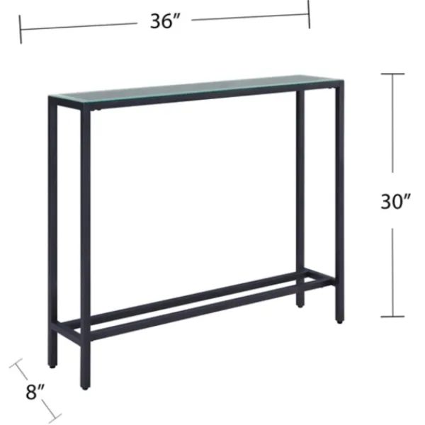 Console Tables-Kirkland's Home Metal Mirrored Top Slim Console Table Gray