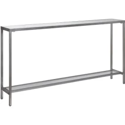 Console Tables-Kirkland's Home Metal Mirrored Top Slim Console Table Silver