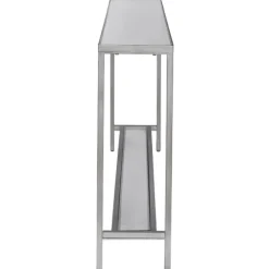 Console Tables-Kirkland's Home Metal Mirrored Top Slim Console Table Silver