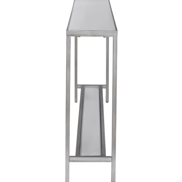 Console Tables-Kirkland's Home Metal Mirrored Top Slim Console Table Silver