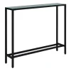 Console Tables-Kirkland's Home Metal Mirrored Top Slim Console Table Black