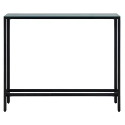 Console Tables-Kirkland's Home Metal Mirrored Top Slim Console Table Black